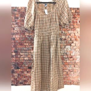 COPY - Old Navy Plaid Puff Sleeve Dress NWT